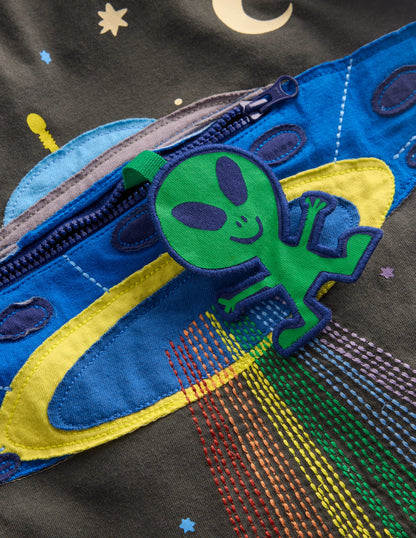 Langarmshirt mit Applikation und Reißverschlussdetail-Phantom UFO-3