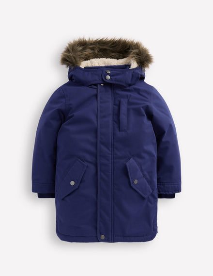 Wasserdichter Parka-Schuluniform-Marineblau