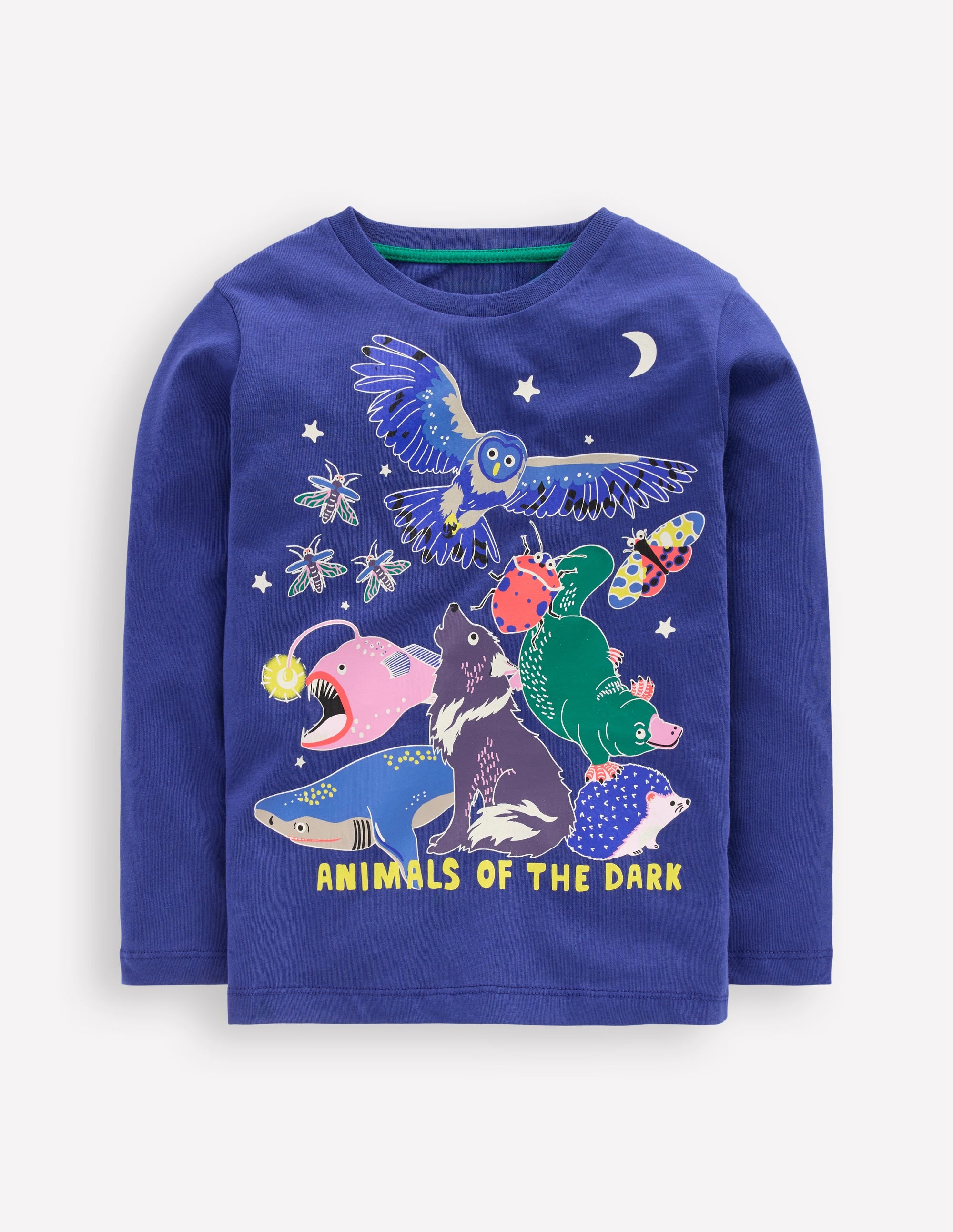 T-shirt phosphorescent à manches longues-Animaux de l’obscurité médiéval - Image 1