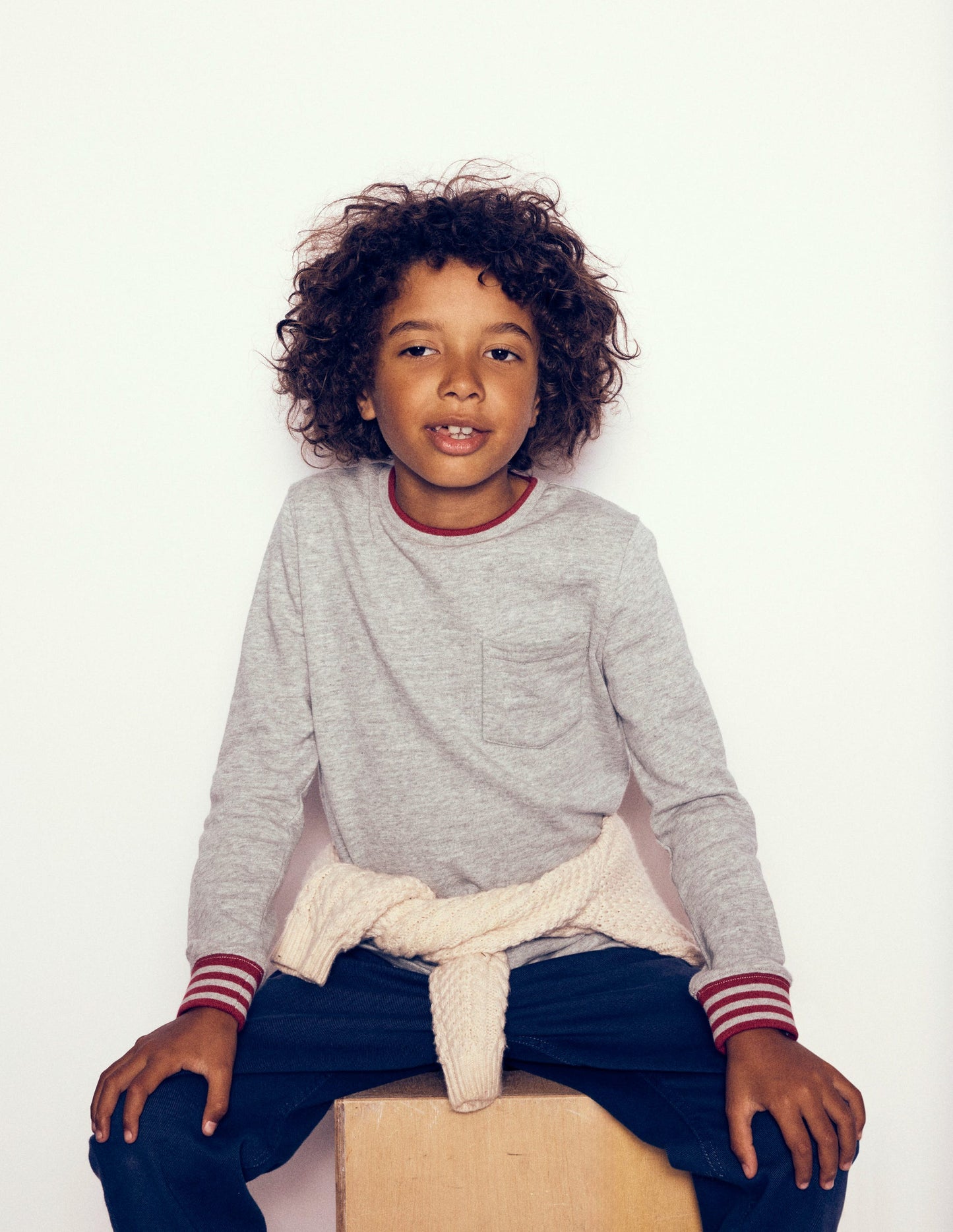 Kuscheliges, mittelschweres Langarmshirt-Grau Meliert