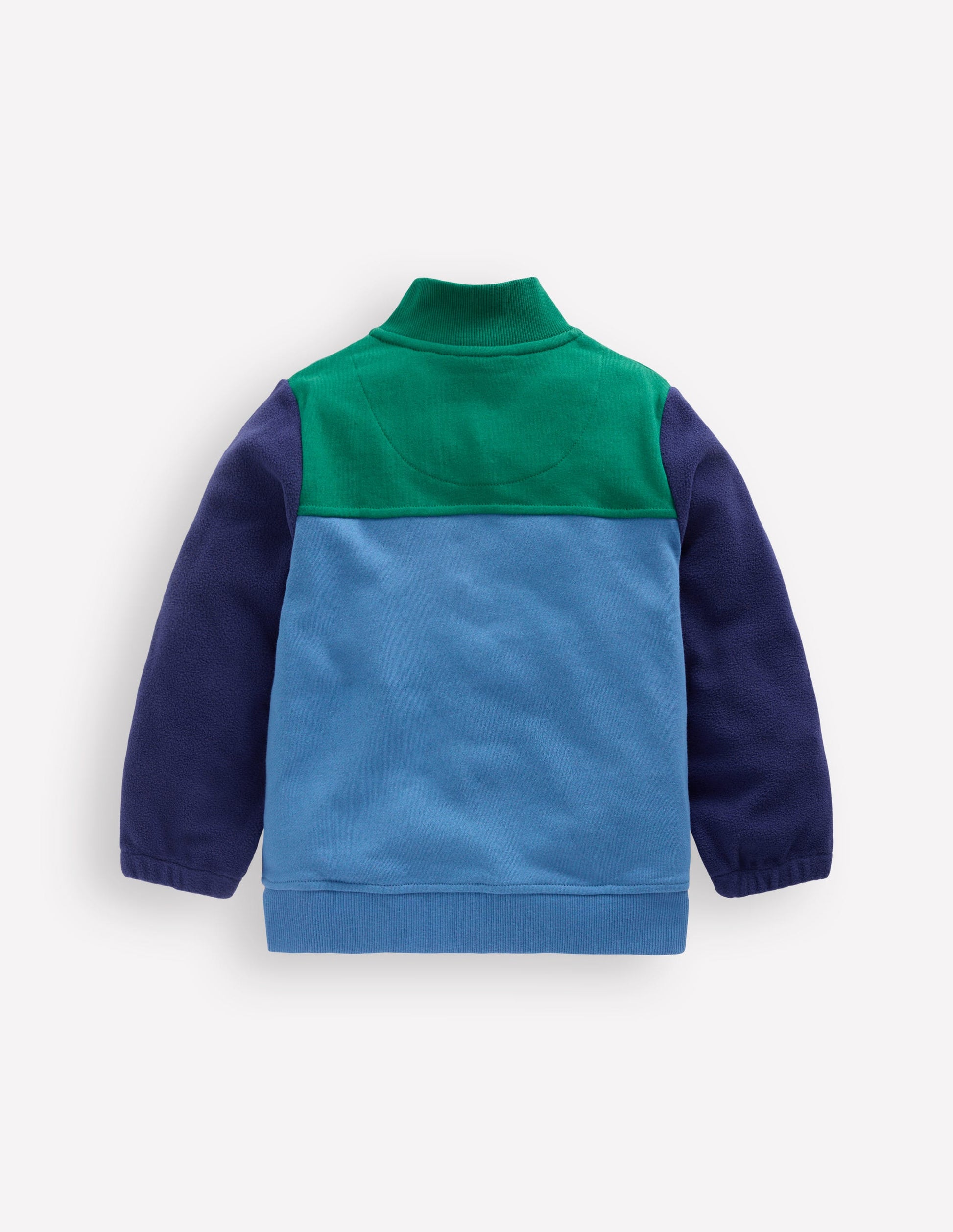 Polaire zippée cosy-Colourblock bleu rivière-2