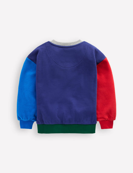 Sweatshirt in Blockfarben-Blau Blockfarben