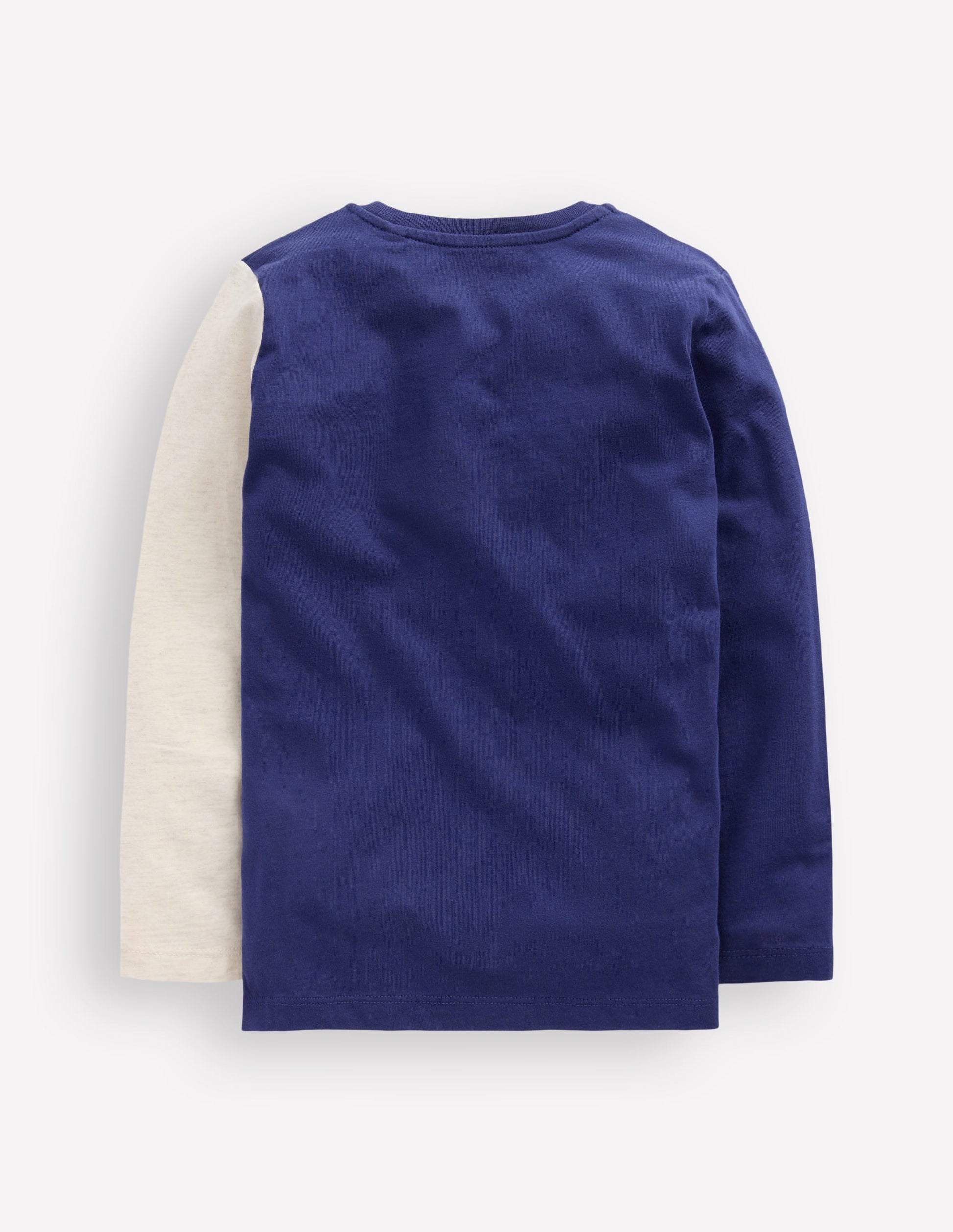 T-Shirt mit origineller Applikation-Blau Meliert Eisbär-2