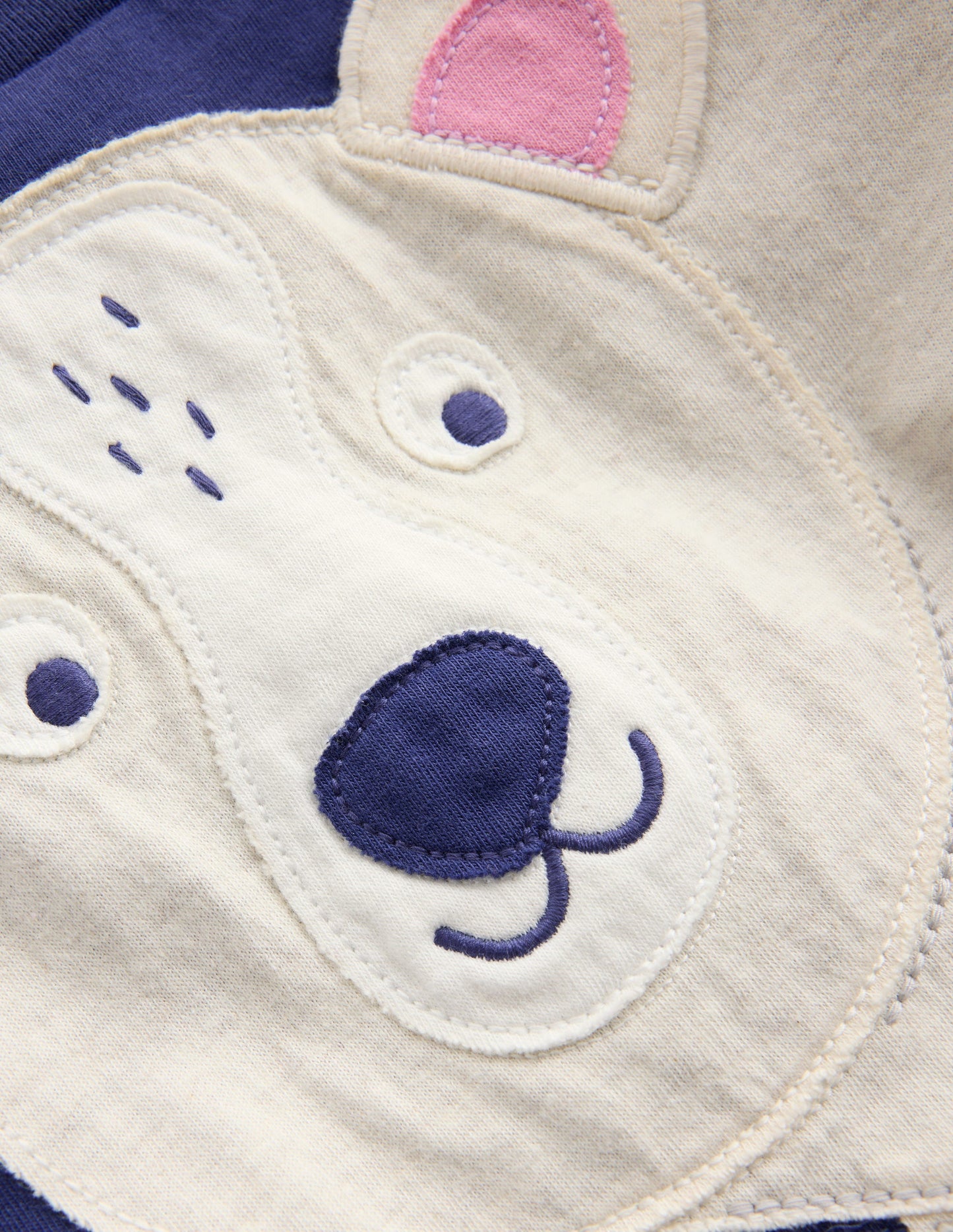 T-Shirt mit origineller Applikation-Blau Meliert Eisbär