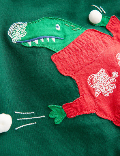 Originelles, langärmliges 3D-T-Shirt-Botanischer Garten Dino-3