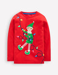 T-shirt fantaisie 3D à manches longues-Lutin rouge mars