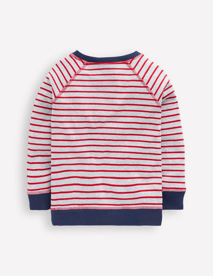 Langarmshirt zum Wenden-Marsrot/Mittelalterliches Blau