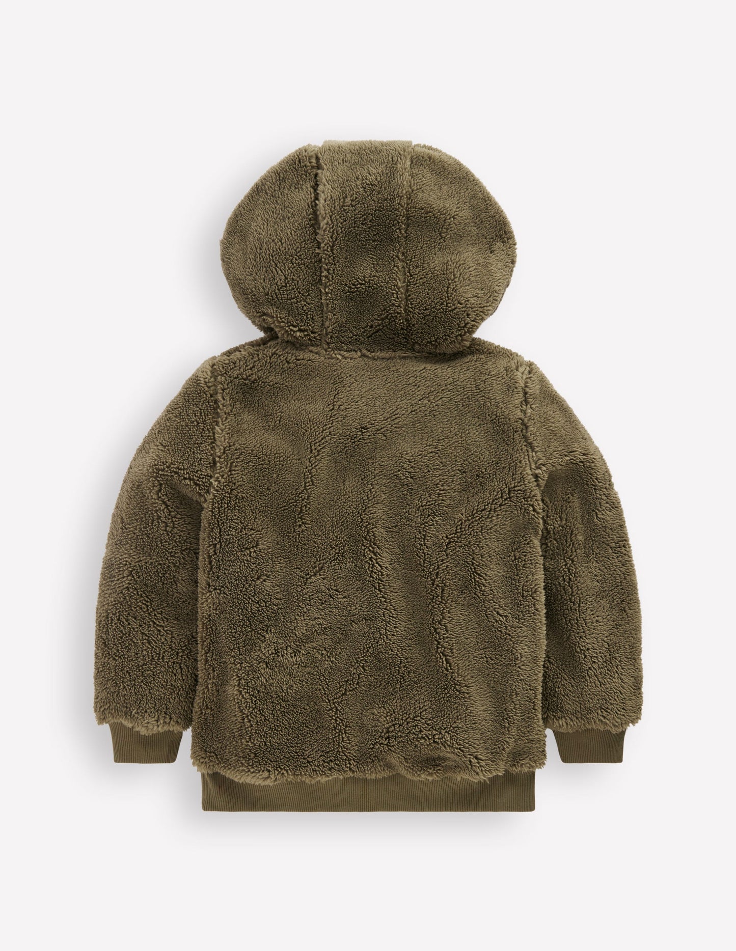 Fleece-Kapuzenjacke mit Halbreißverschluss-Blasses Khaki