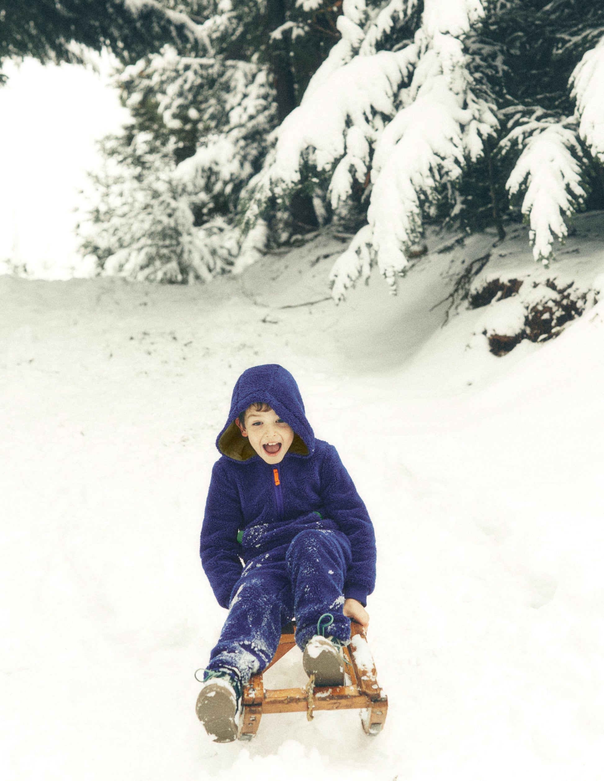Fleece-Kapuzenjacke mit Halbreißverschluss-Steuerbordblau-3