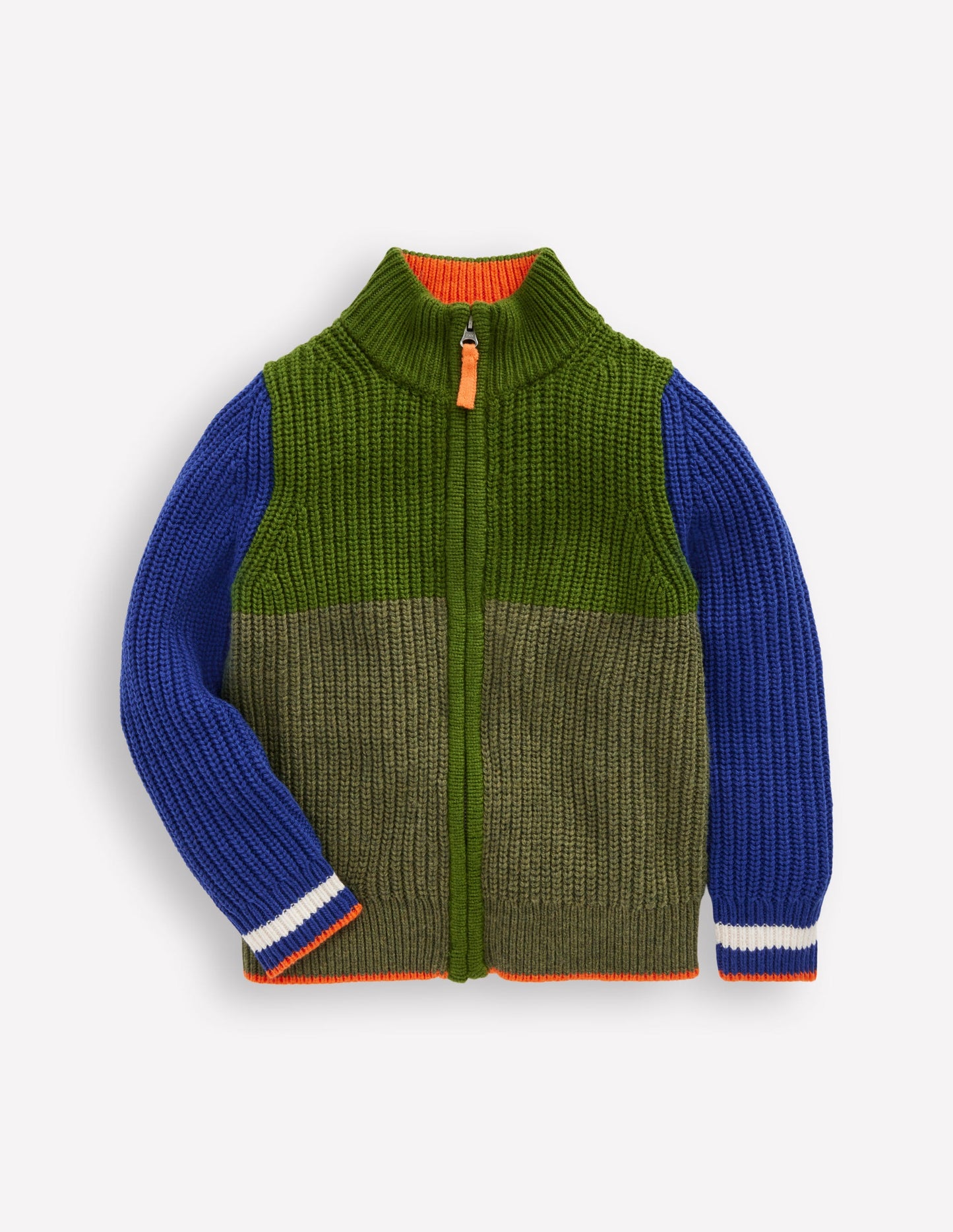 Grobstrickpullover mit Reißverschluss-GRÜN