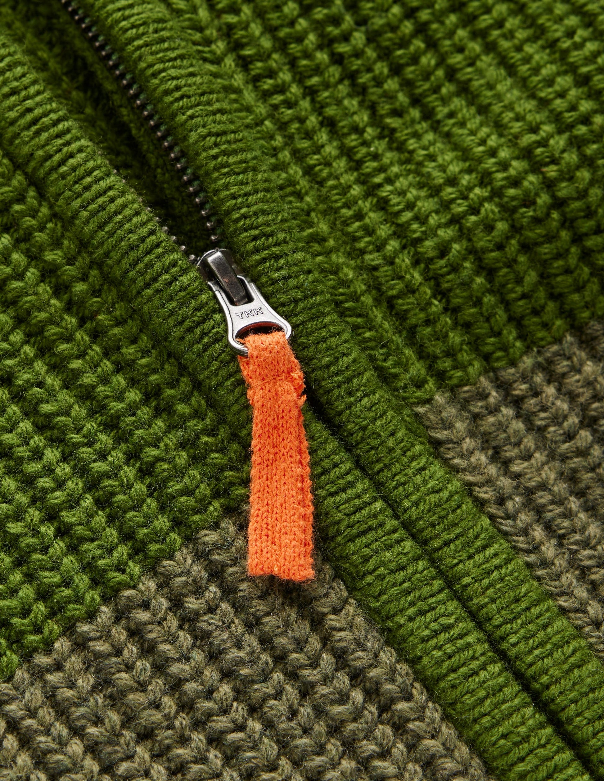 Grobstrickpullover mit Reißverschluss-GRÜN-8