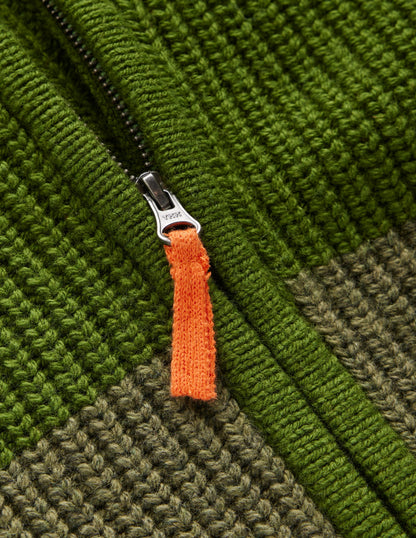 Grobstrickpullover mit Reißverschluss-GRÜN-8