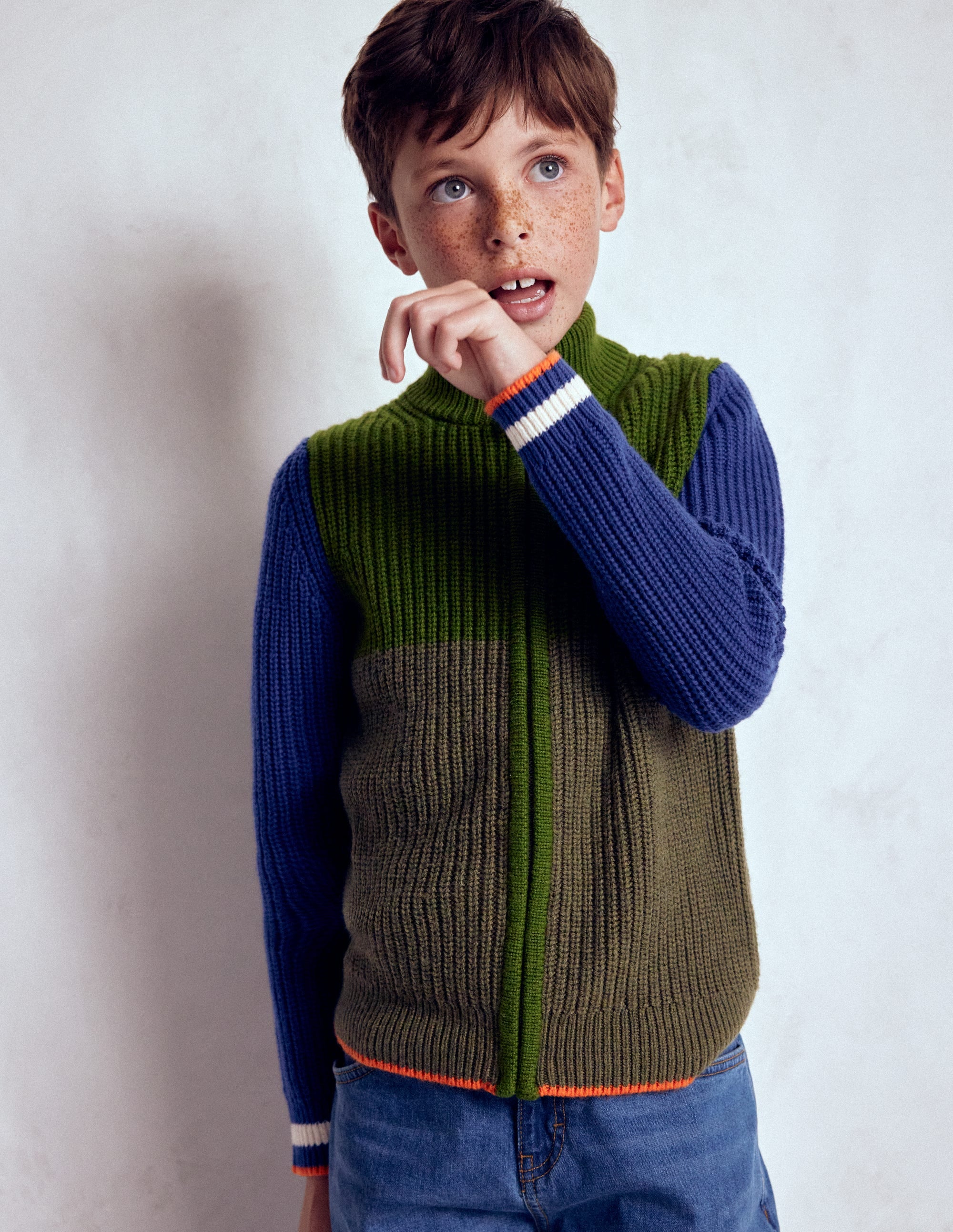 Pull zippé épais-VERT - Image 3