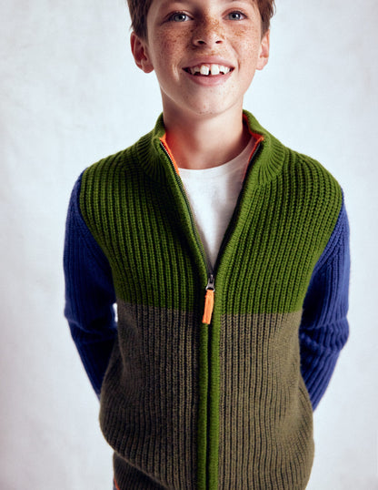 Grobstrickpullover mit Reißverschluss-GRÜN-4