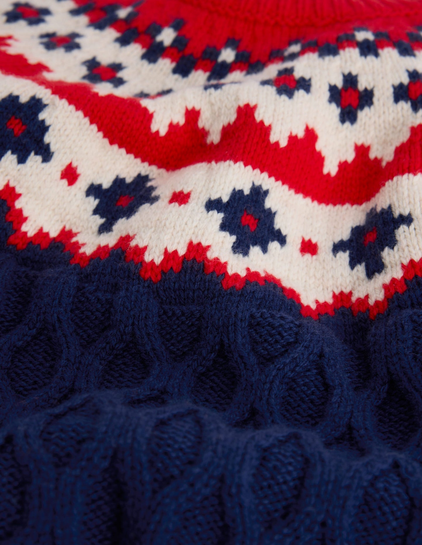 Fair-Isle-Pullover mit Zopfmuster-Mittelalterliches Blau