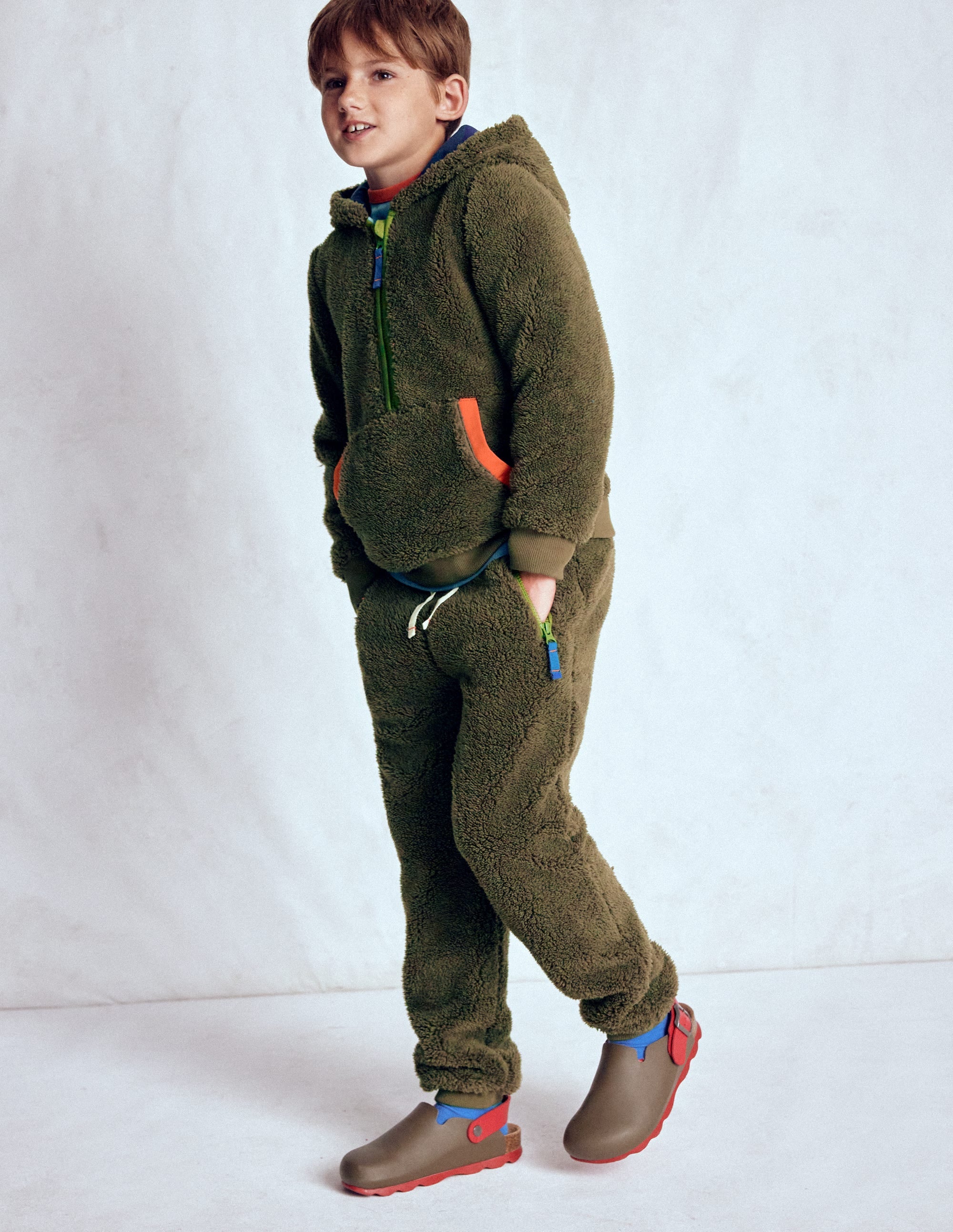 Jogginghose aus Fleece-Blasses Khaki - Image 1