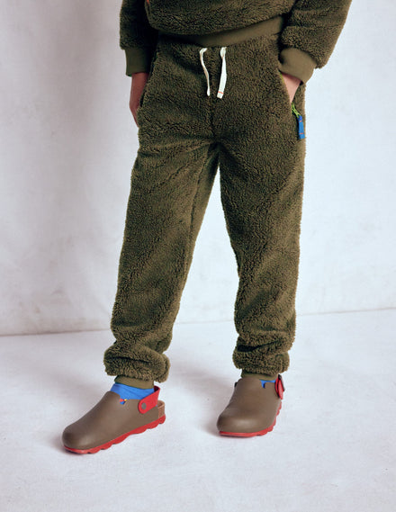 Jogginghose aus Fleece-Blasses Khaki