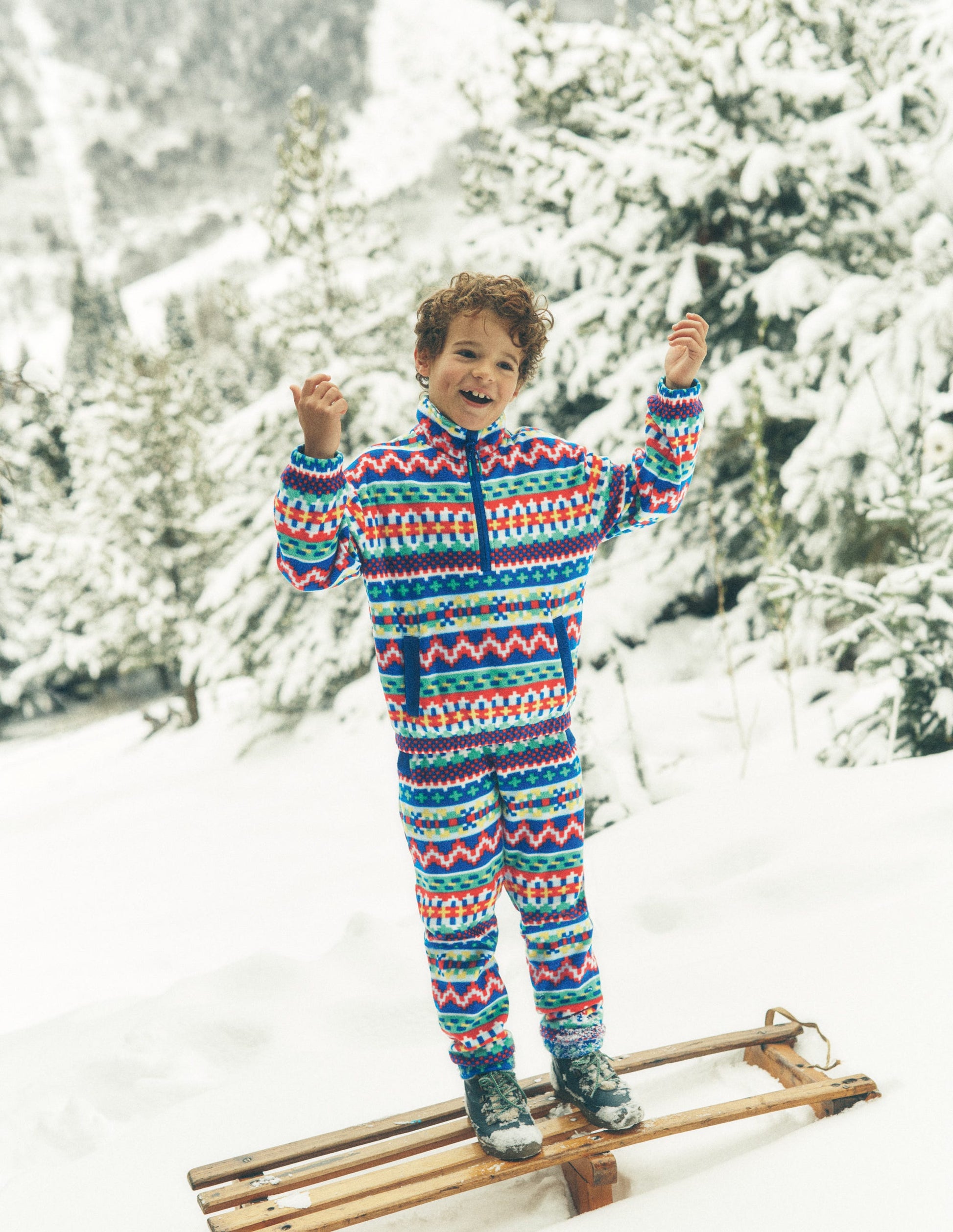 Bas de jogging cosy en jacquard-Tissage jacquard multi-1