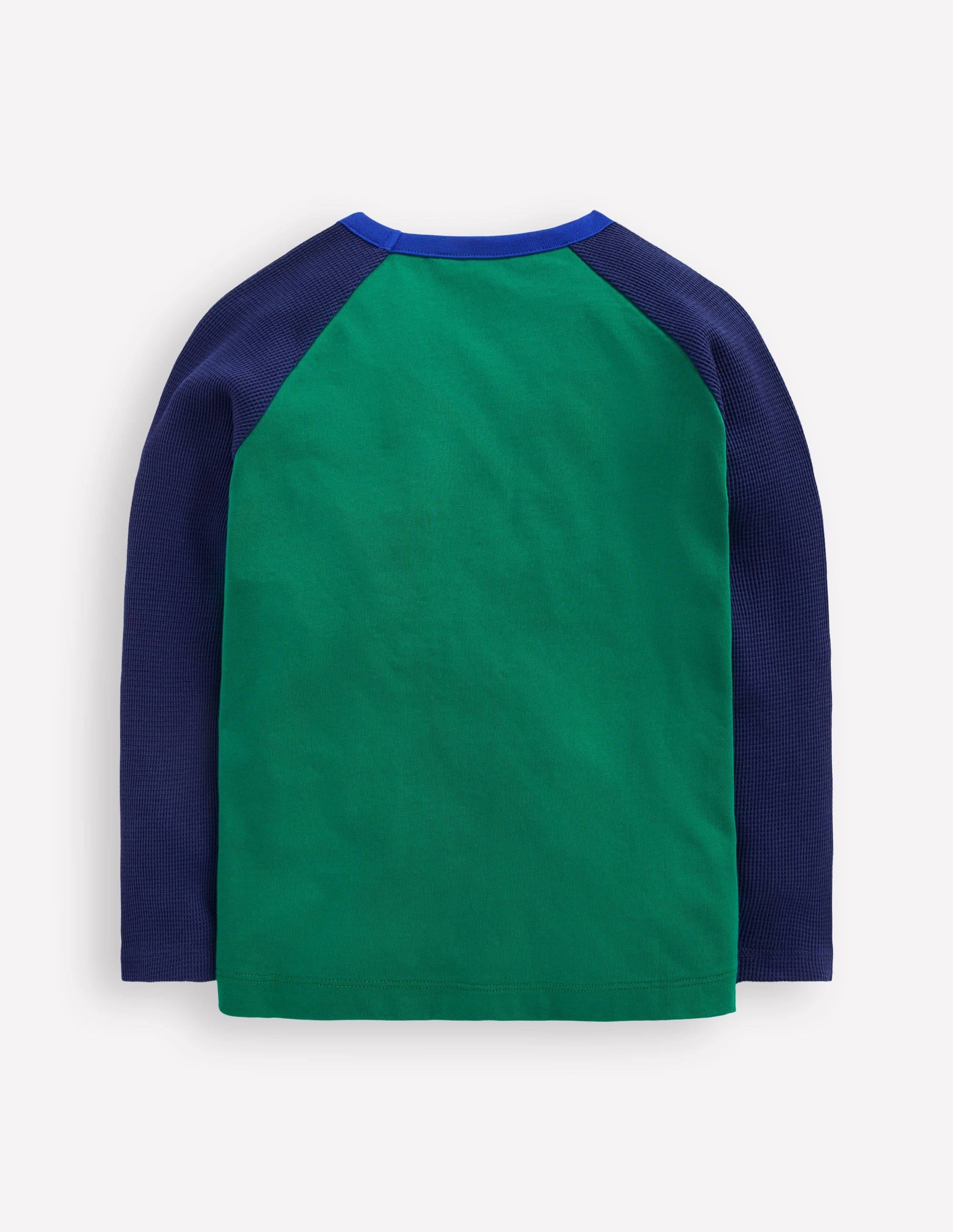 Waffle Mix Raglan-Alpine Green colourblock - Image 2