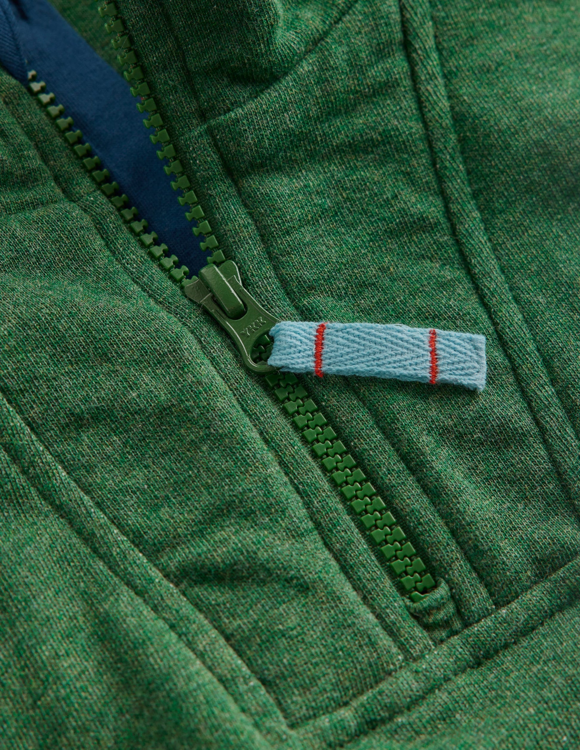 Sweatshirt mit Halbreißverschluss-Grün Meliert-3
