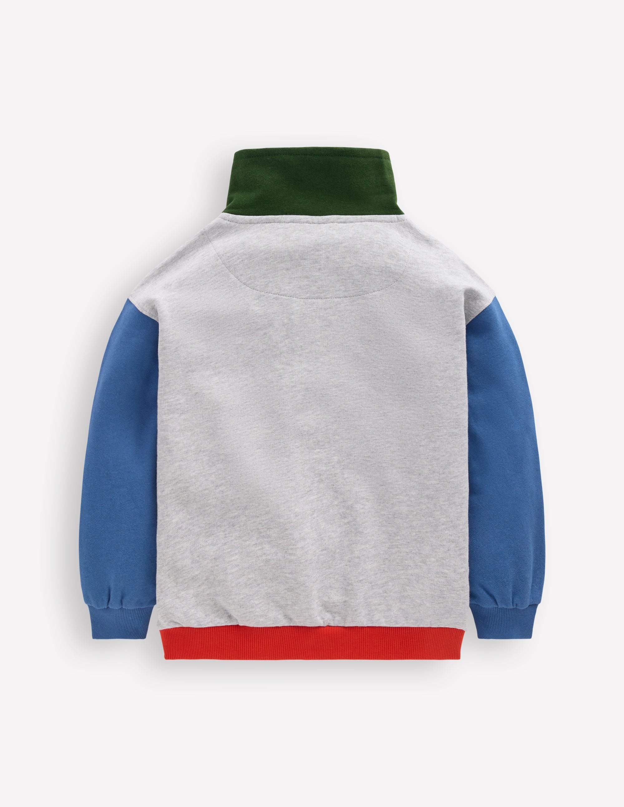 Sweatshirt mit Halbreißverschluss-Dunkelgrau, Blockfarben - Image 7