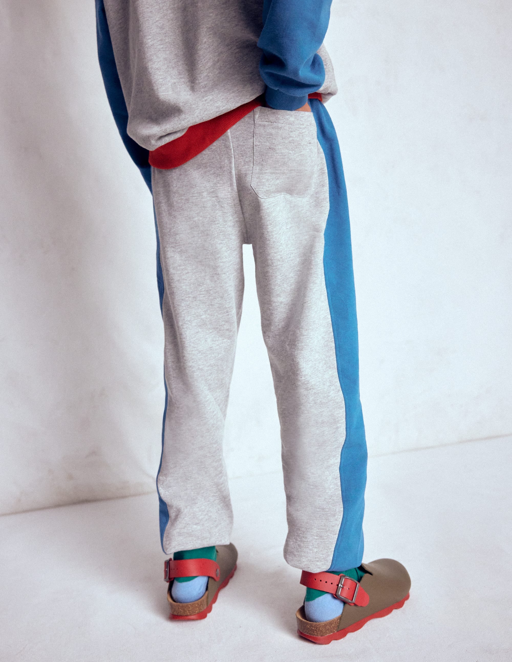 Bas de jogging colourblock resserré aux chevilles-Colourblock gris - Image 2