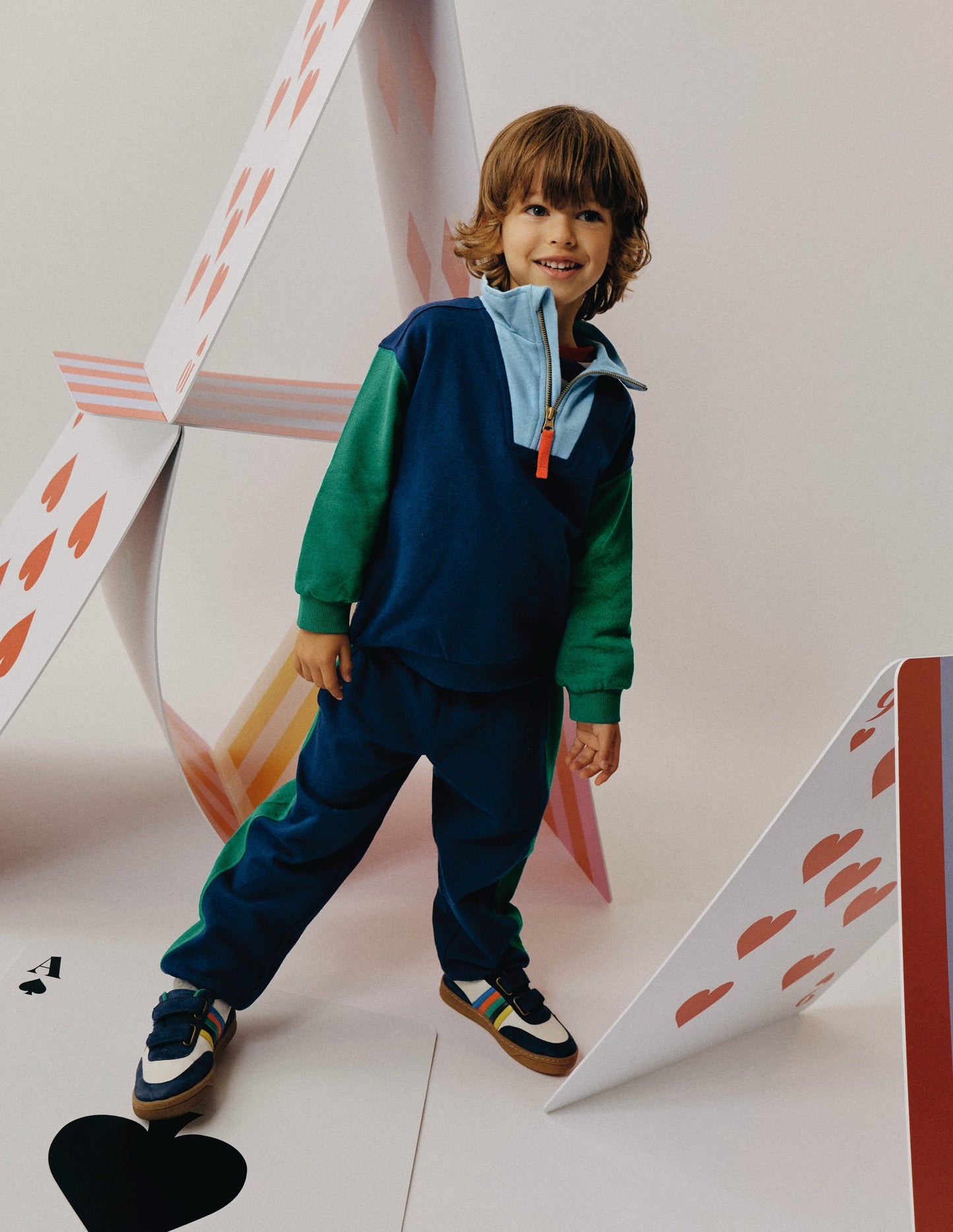 Jogginghose in Blockfarben mit Bündchen-Mittelalterliches Blau Blockfarben