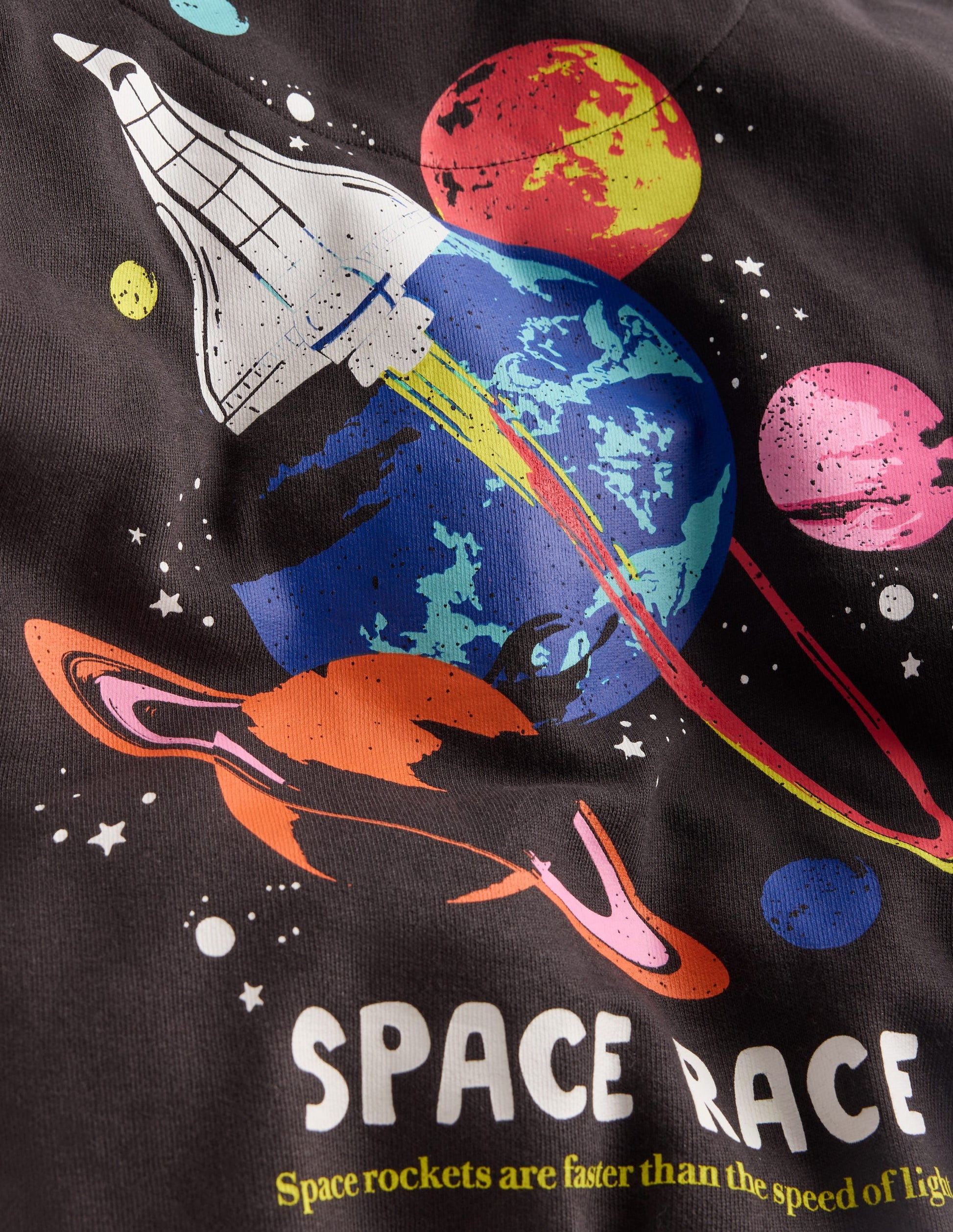 Kapuzenpullover vorn und hinten bedruckt-Anthrazit Weltall-3