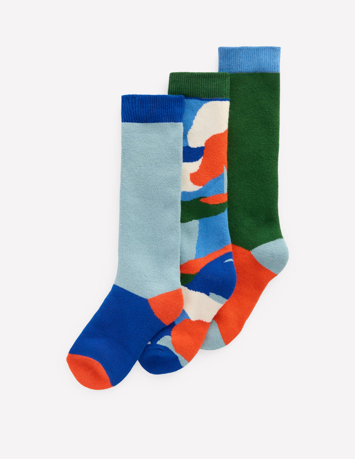 3 paires de chaussettes de ski-Paysage abstrait multi