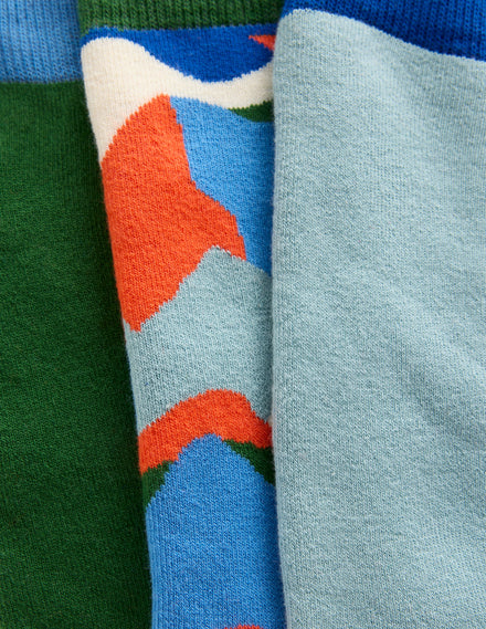 3 paires de chaussettes de ski-Paysage abstrait multi