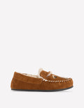 Chaussons cosy en daim-Chien fauve