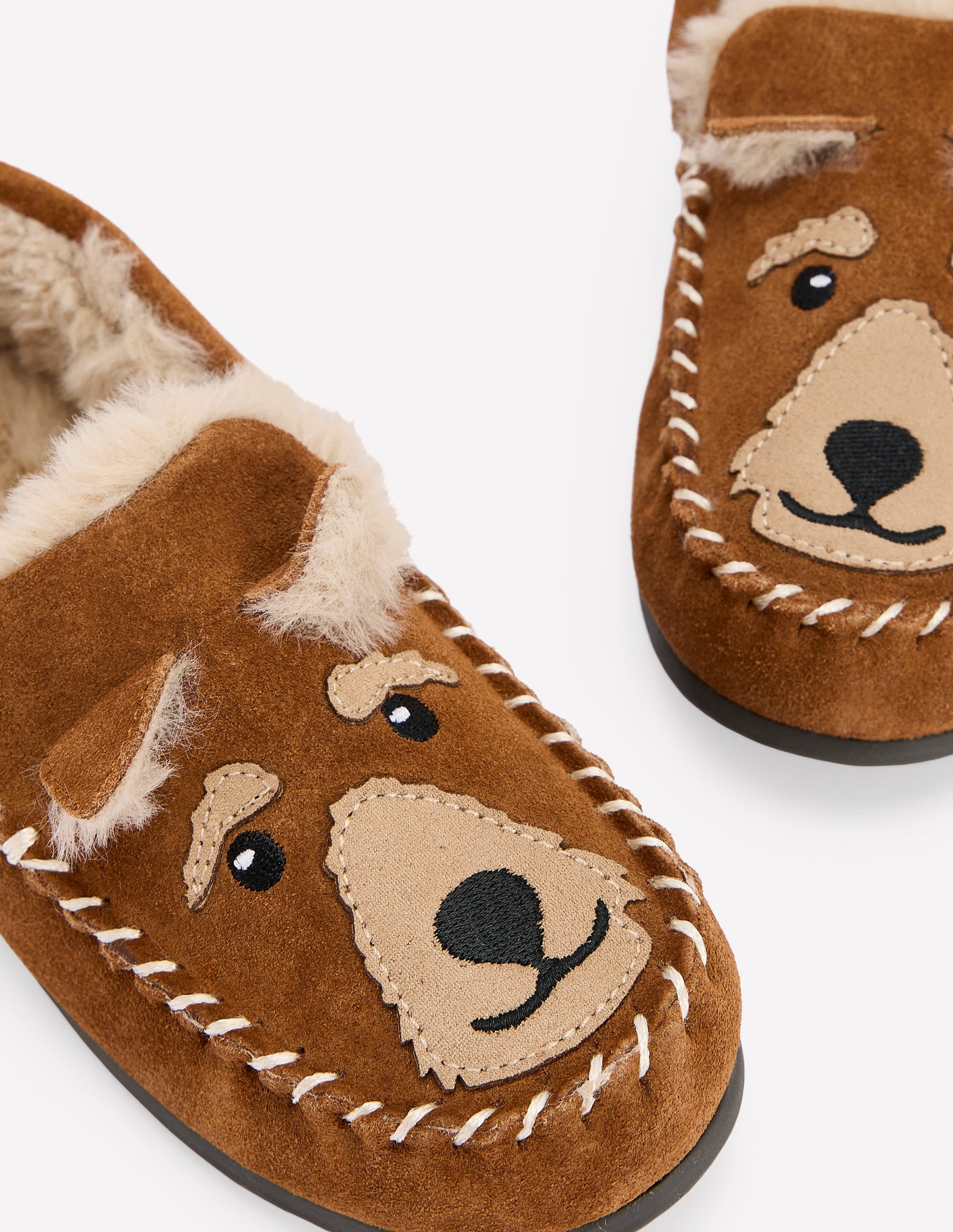 Chaussons cosy en daim-Chien fauve - Image 3