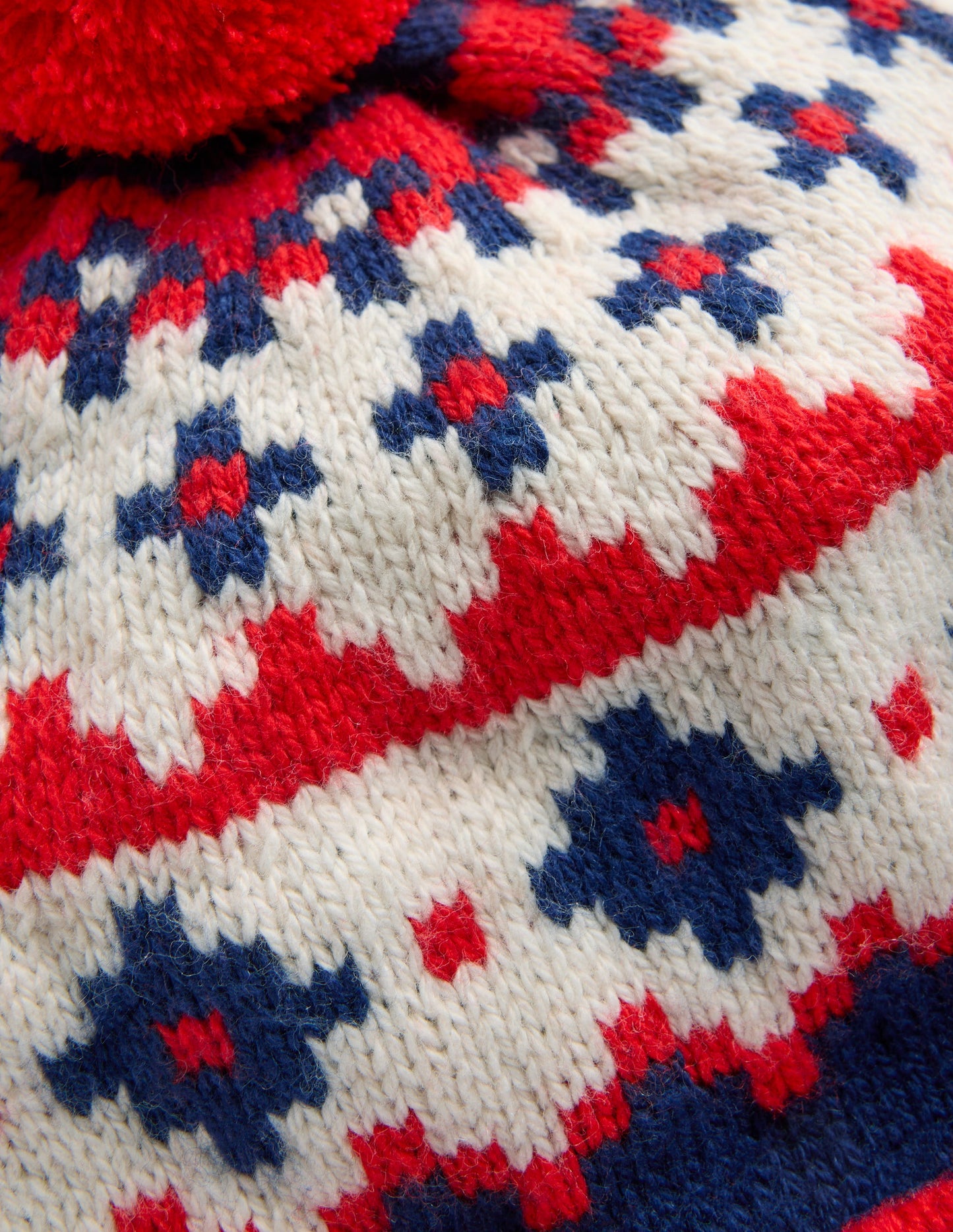 Fair-Isle-Strickmütze-Schuluniform-Navy, Fair-Isle-Muster