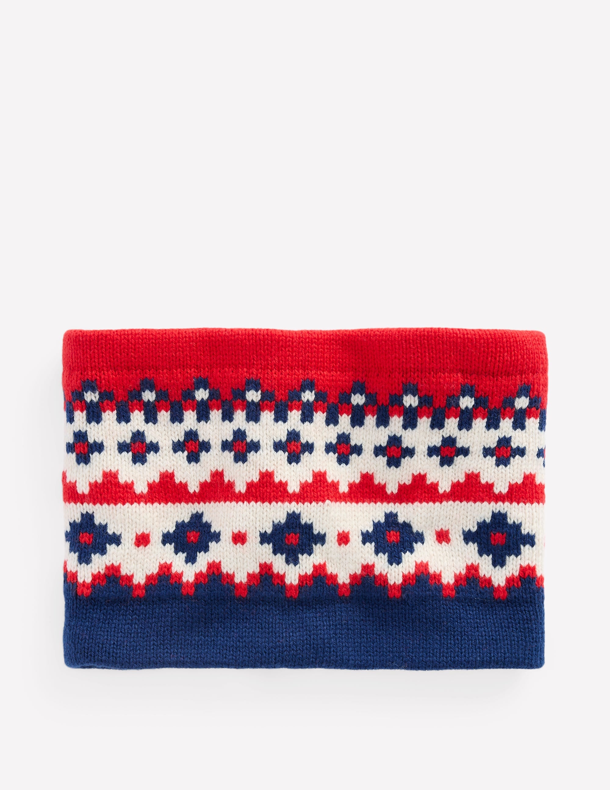 Snood motif jacquard-Jacquard bleu marine universitaire - Image 1