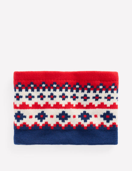 Fair-Isle-Schlauchschal-Schuluniform-Navy, Fair-Isle-Muster