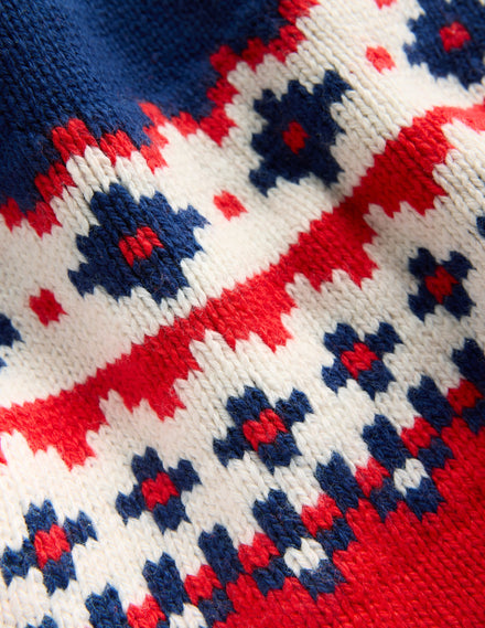 Fair-Isle-Schlauchschal-Schuluniform-Navy, Fair-Isle-Muster