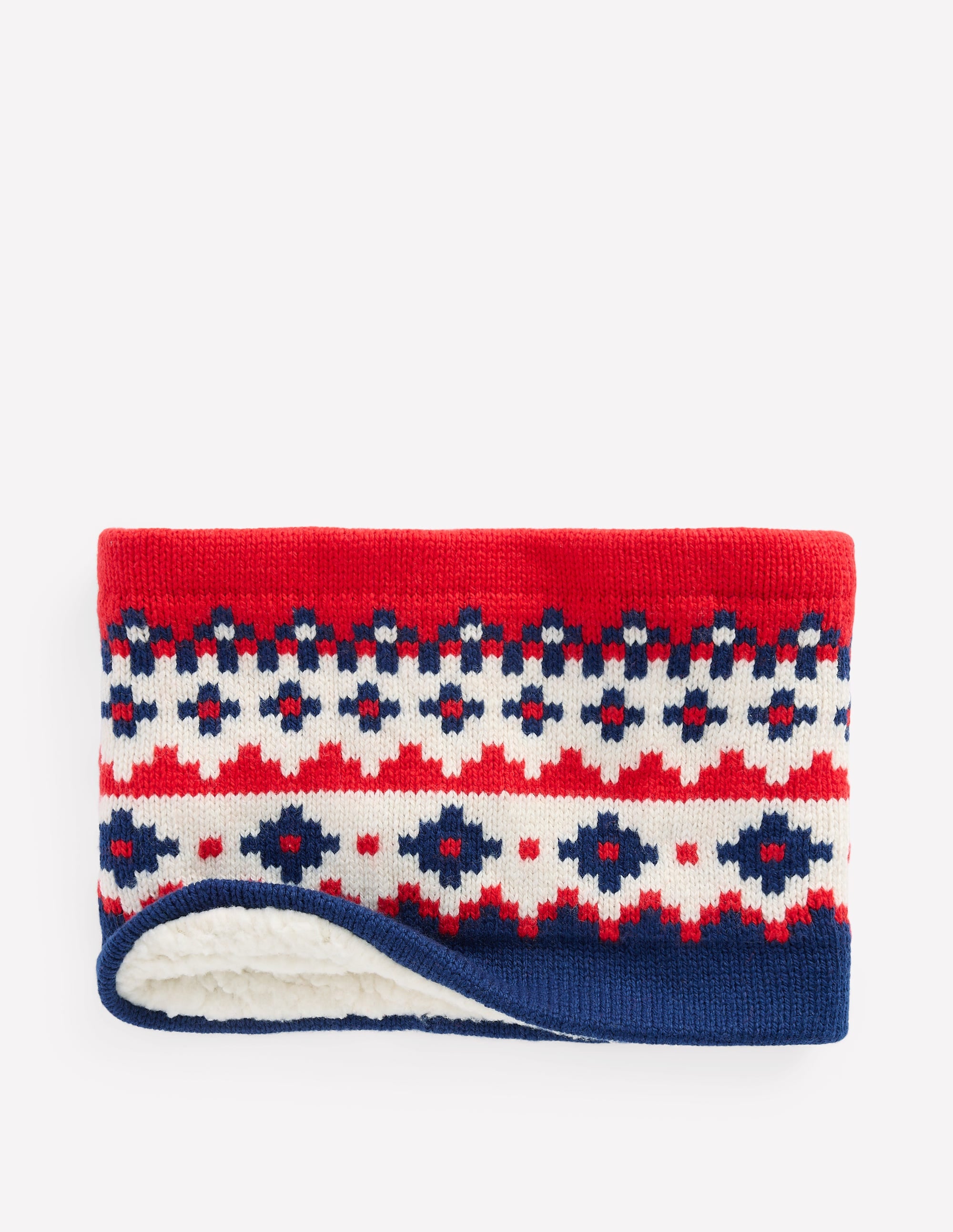 Snood motif jacquard-Jacquard bleu marine universitaire - Image 3