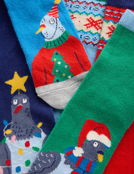 Festliche Socken im 5er-Pack-Weihnachten Tauben