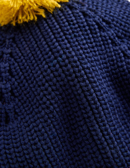 Strickmütze-Schuluniform-Marineblau Blockfarben