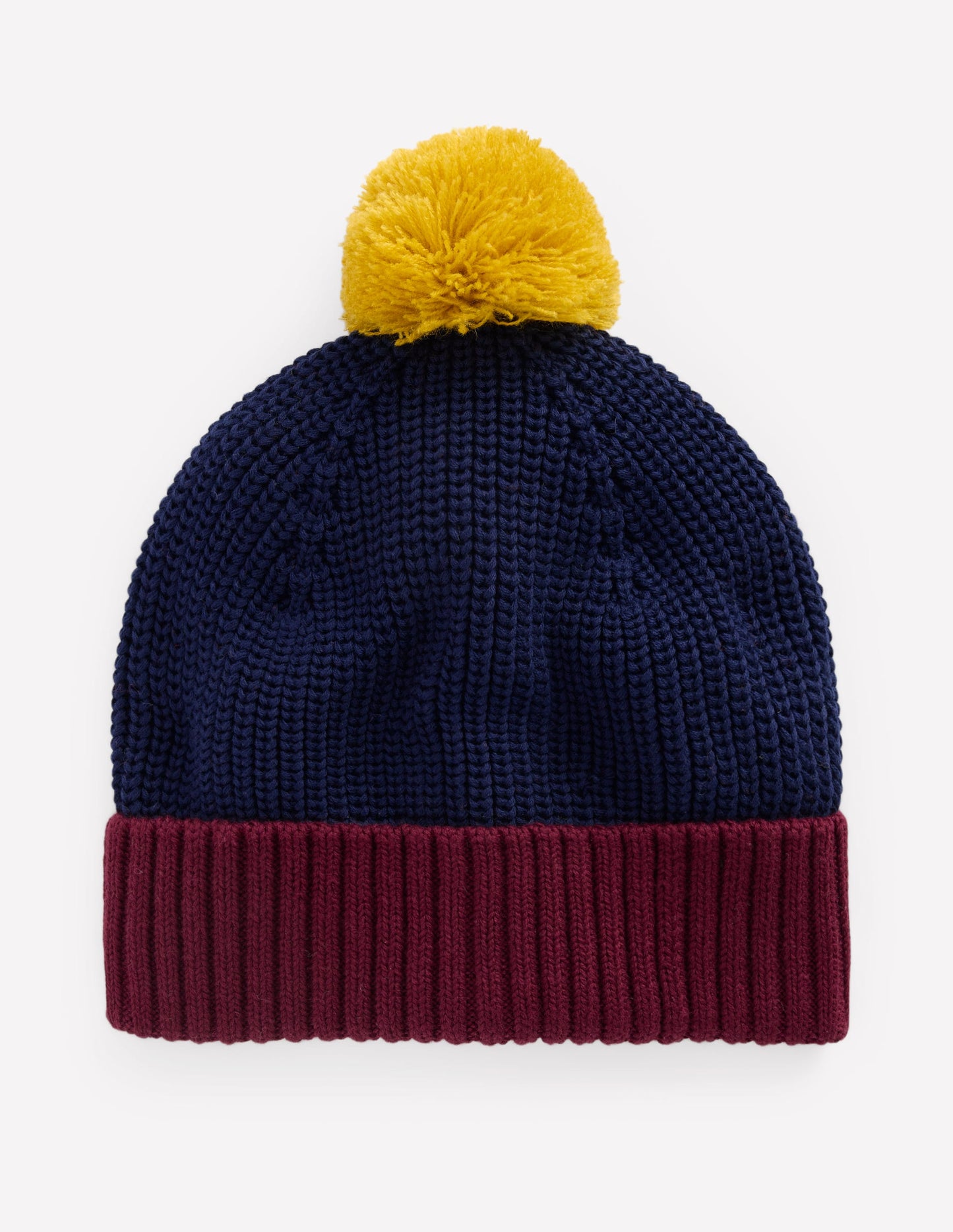 Bonnet en maille-Colourblock bleu marine universitaire