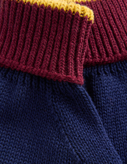 Strickhandschuhe-College Marineblau Blockfarben