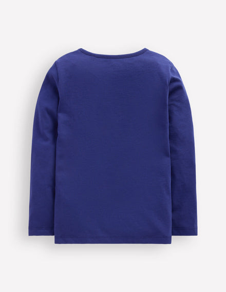 Riso Langarmshirt-Segelblau, Schneemann