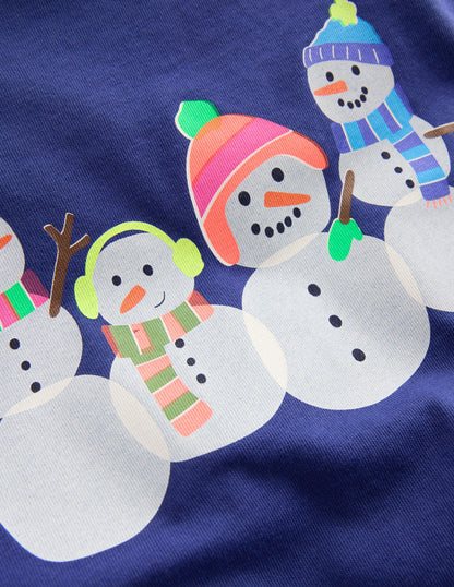 Long Sleeve Riso T-Shirt-Starboard Blue Snowmen-3