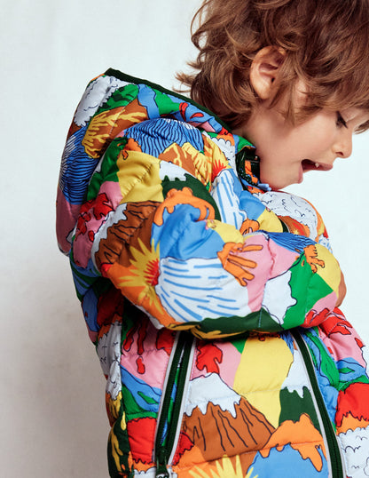 Pack-away Padded Jacket-Multi Volcanoes-2