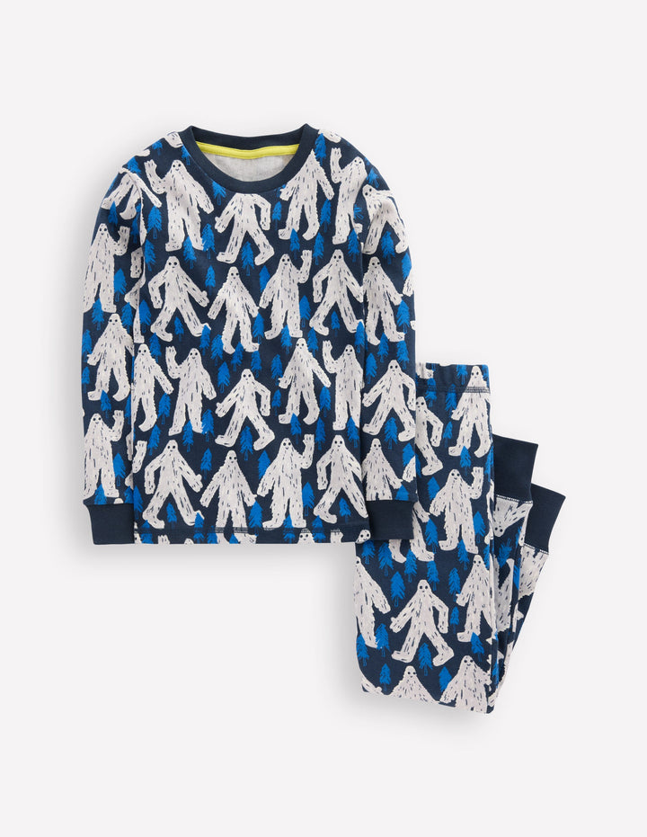 Pyjama phosphorescent douillet-Yeti carbone