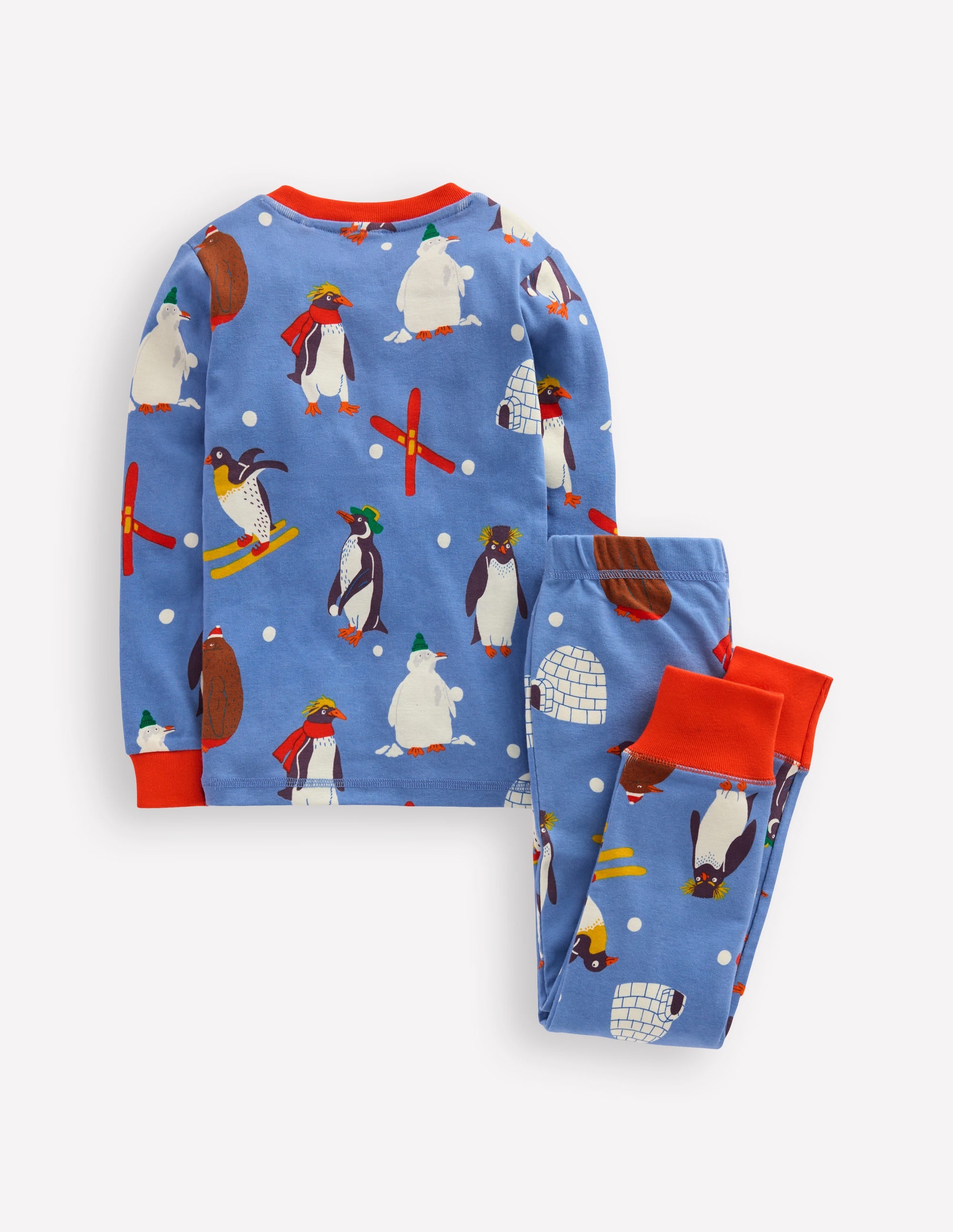 Eng anliegender, im Dunkeln leuchtender Schlafanzug-Blau Pinguine - Image 2