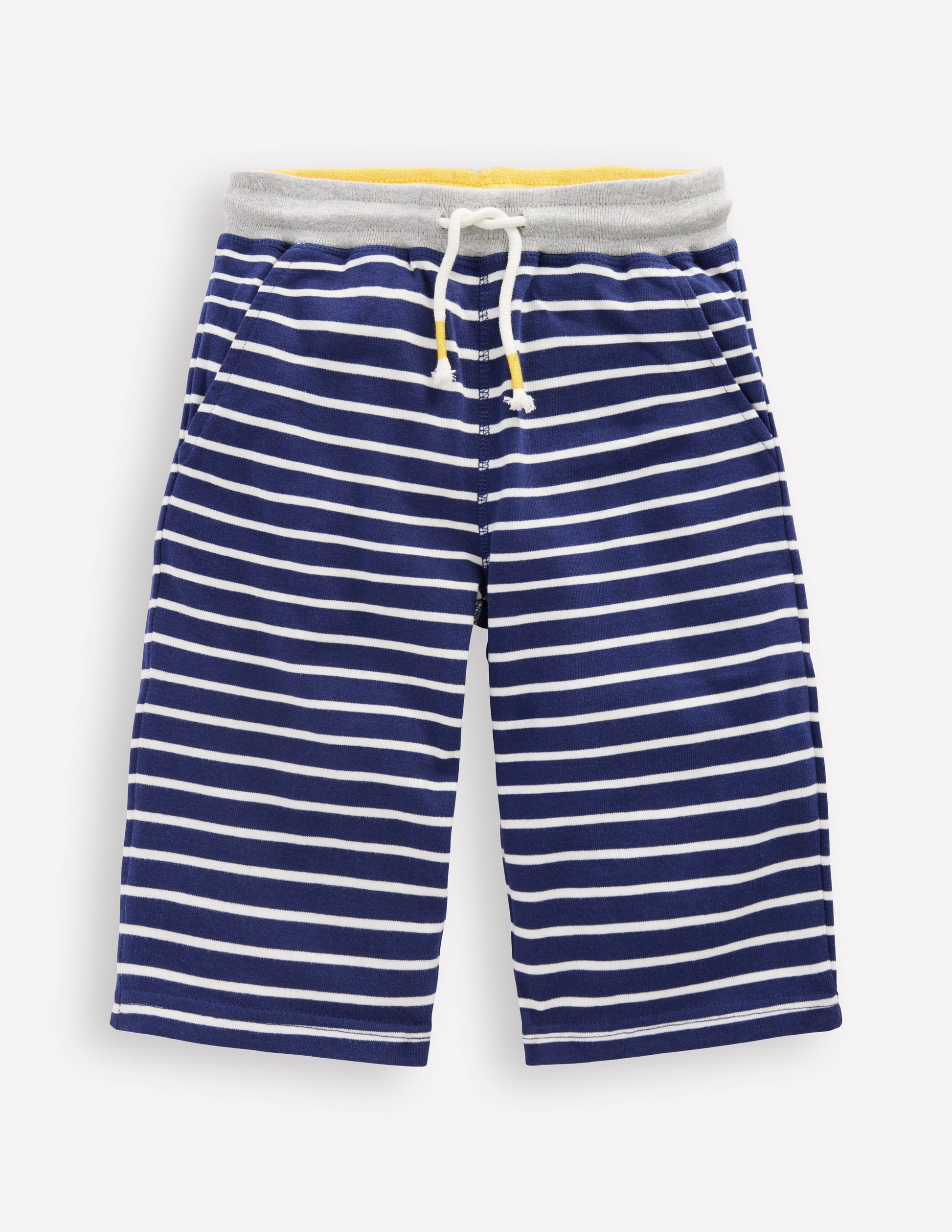 Baggyshorts aus Jersey-Schuluniform-Marineblau und Naturweiß-1