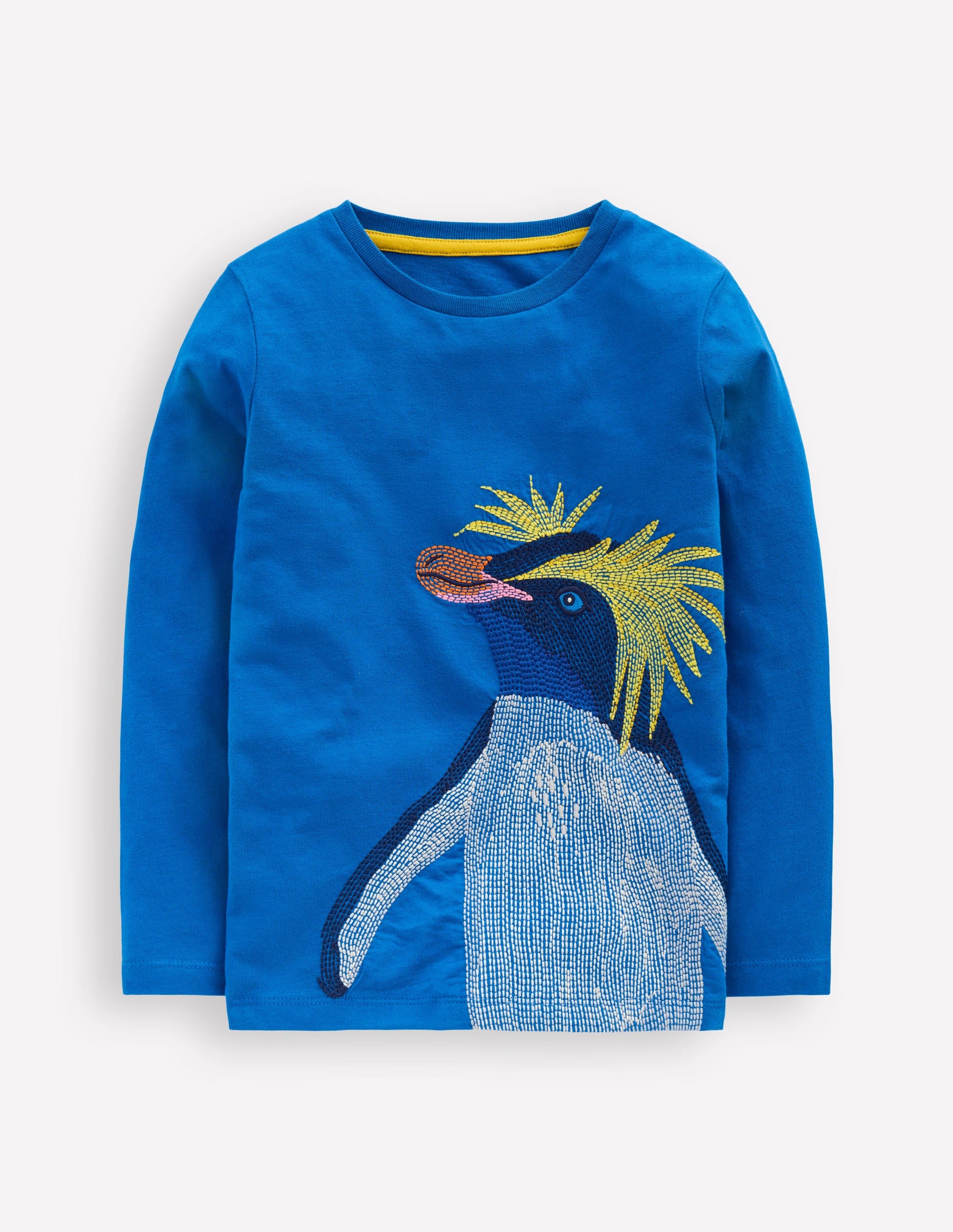 Langarmshirt mit Superstitch-Design-Directoire-Blau Pinguin-1