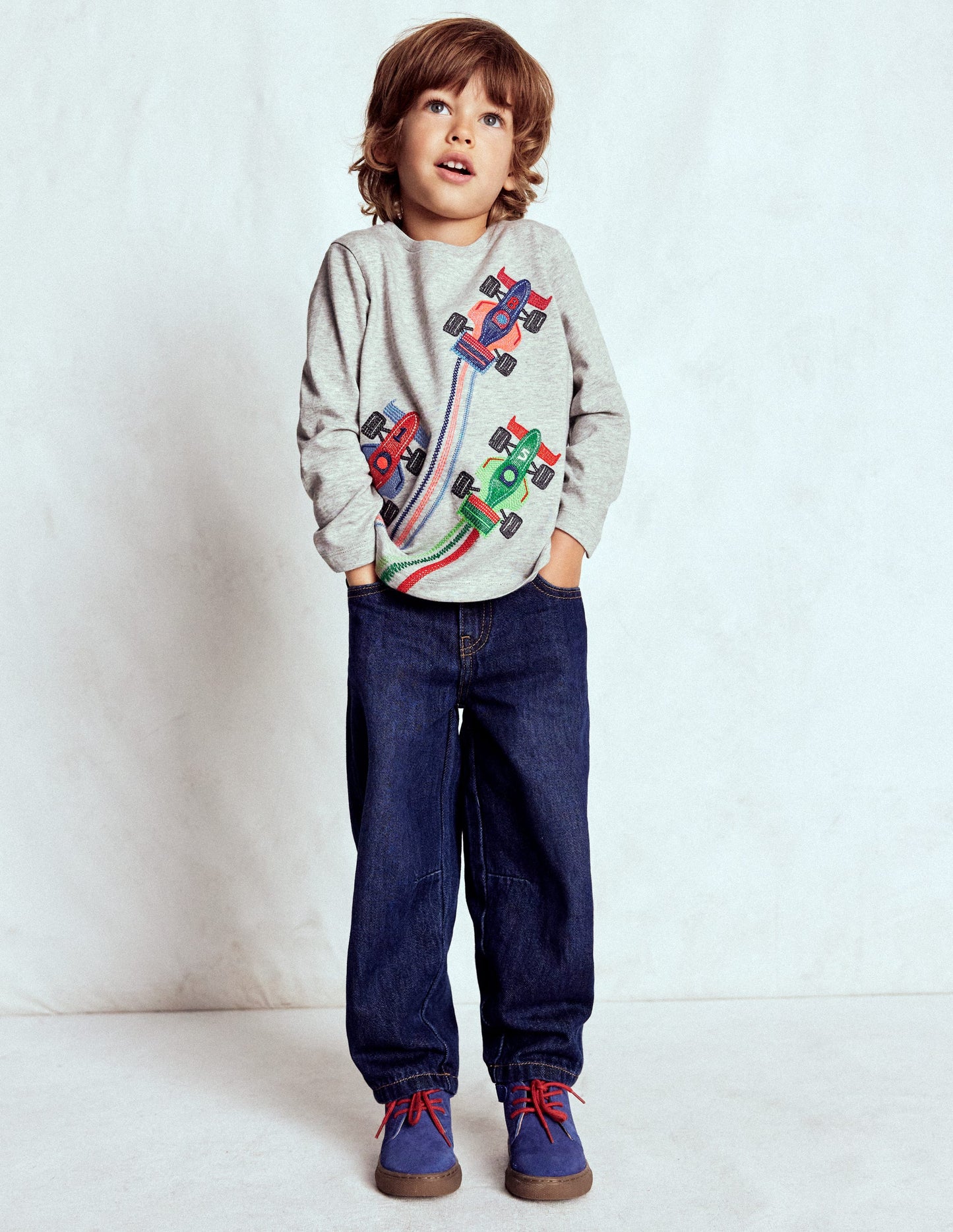 Langärmliges Superstitch-Oberteil-Rennwagen