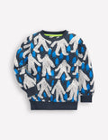 Sweat imprimé pour tous les jours-Yeti bleu directoire